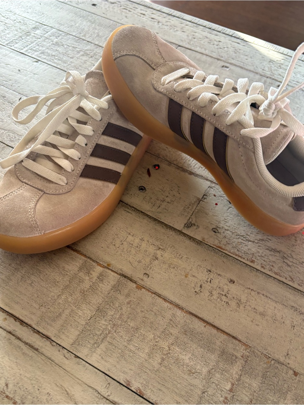 adidas Women's Light Tan Suede Sneakers